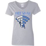 T-Shirts Sport Grey / S Free Wi-Fi! Women's V-Neck T-Shirt