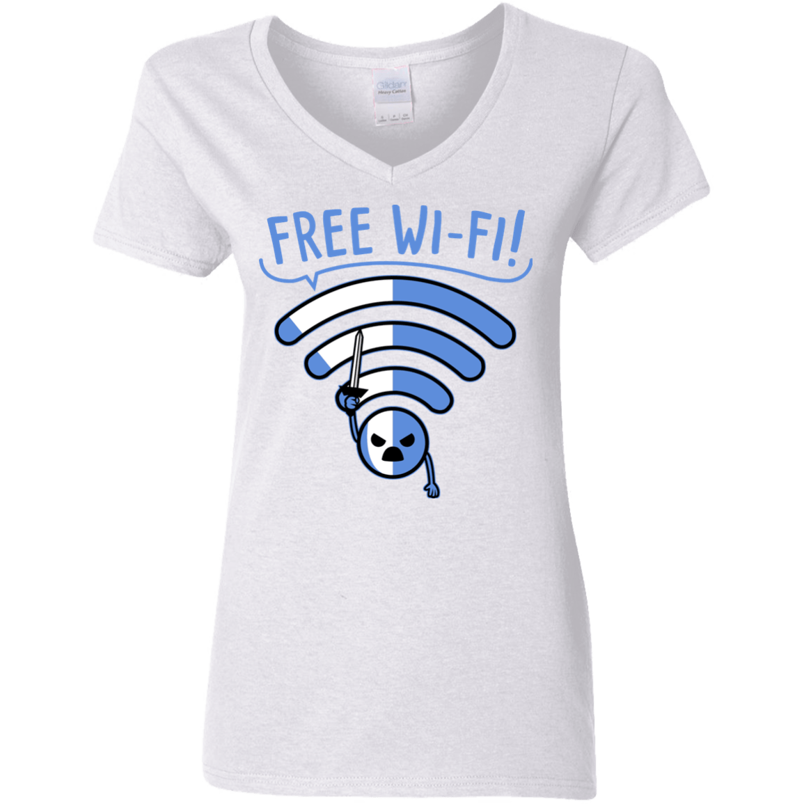 T-Shirts White / S Free Wi-Fi! Women's V-Neck T-Shirt