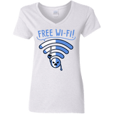 T-Shirts White / S Free Wi-Fi! Women's V-Neck T-Shirt