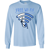 T-Shirts Light Blue / YS Free Wi-Fi! Youth Long Sleeve T-Shirt