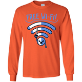 T-Shirts Orange / YS Free Wi-Fi! Youth Long Sleeve T-Shirt