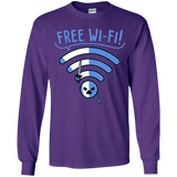 T-Shirts Purple / YS Free Wi-Fi! Youth Long Sleeve T-Shirt