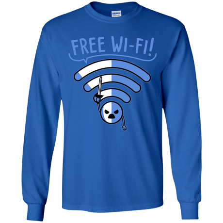T-Shirts Royal / YS Free Wi-Fi! Youth Long Sleeve T-Shirt