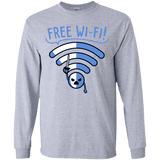 T-Shirts Sport Grey / YS Free Wi-Fi! Youth Long Sleeve T-Shirt