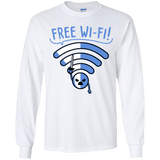 T-Shirts White / YS Free Wi-Fi! Youth Long Sleeve T-Shirt