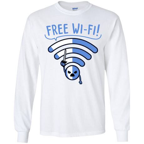 T-Shirts White / YS Free Wi-Fi! Youth Long Sleeve T-Shirt