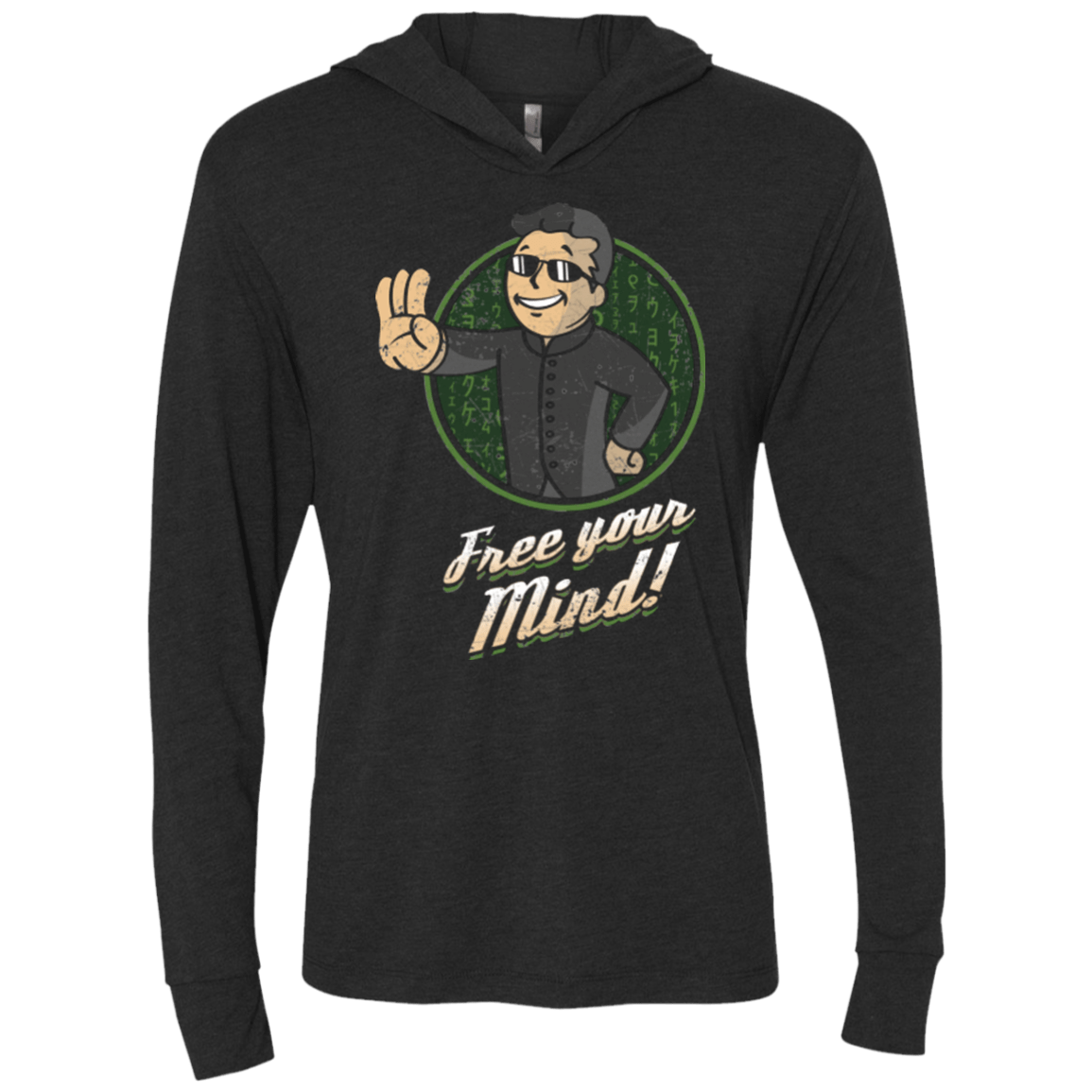 T-Shirts Vintage Black / X-Small Free Your Mind Triblend Long Sleeve Hoodie Tee