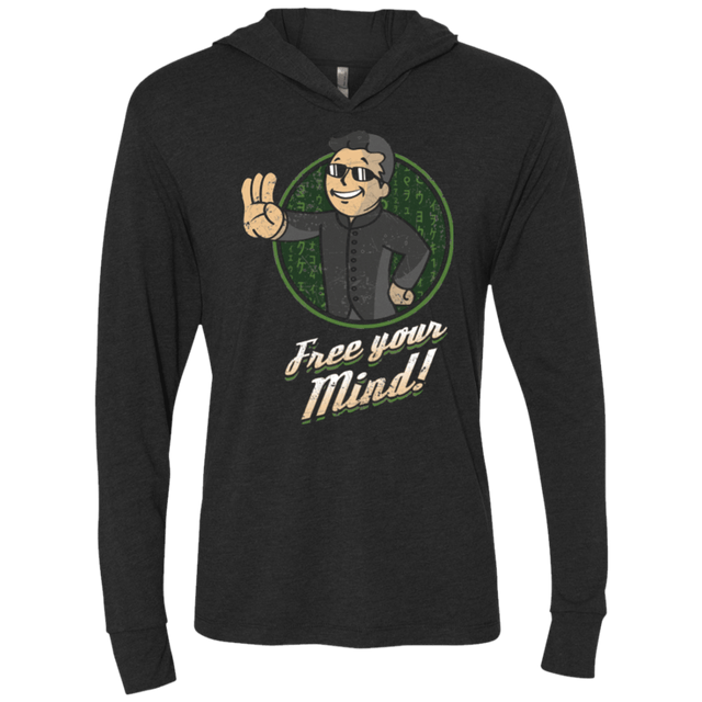 T-Shirts Vintage Black / X-Small Free Your Mind Triblend Long Sleeve Hoodie Tee