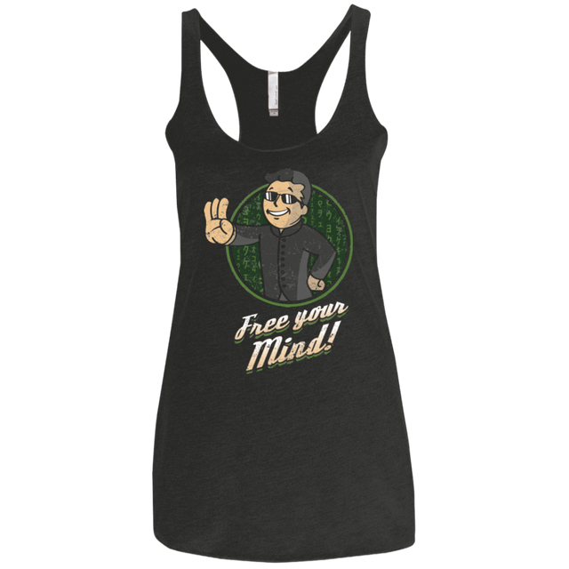 T-Shirts Vintage Black / X-Small Free Your Mind Women's Triblend Racerback Tank
