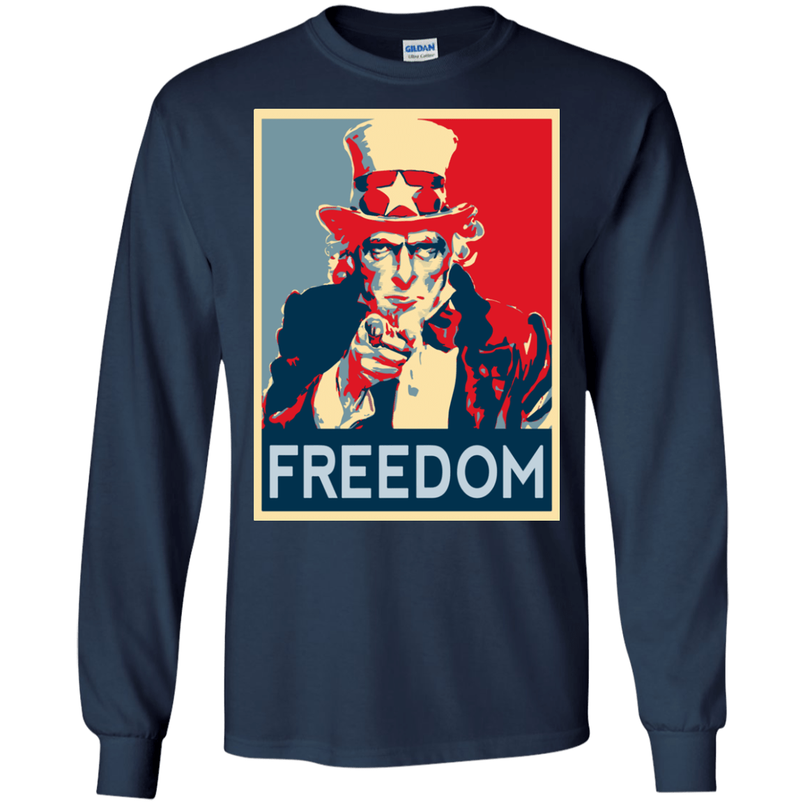 T-Shirts Navy / S Freedom Men's Long Sleeve T-Shirt