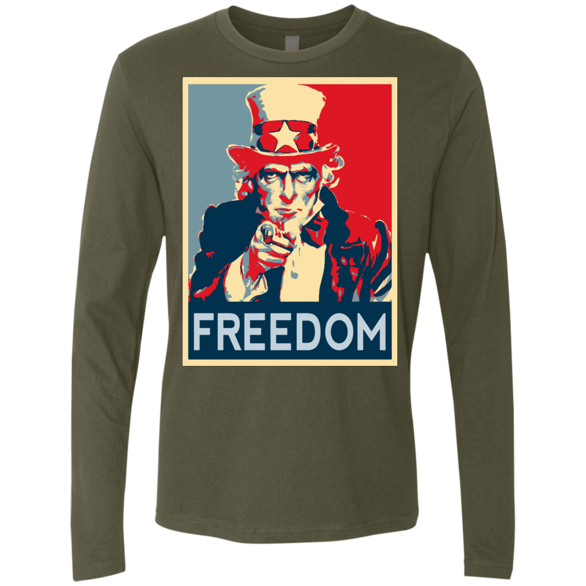 T-Shirts Military Green / S Freedom Men's Premium Long Sleeve