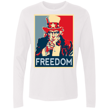 T-Shirts White / S Freedom Men's Premium Long Sleeve