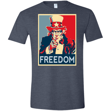 T-Shirts Heather Navy / S Freedom Men's Semi-Fitted Softstyle