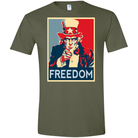 T-Shirts Military Green / S Freedom Men's Semi-Fitted Softstyle