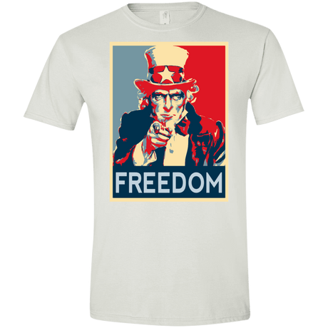 T-Shirts White / X-Small Freedom Men's Semi-Fitted Softstyle