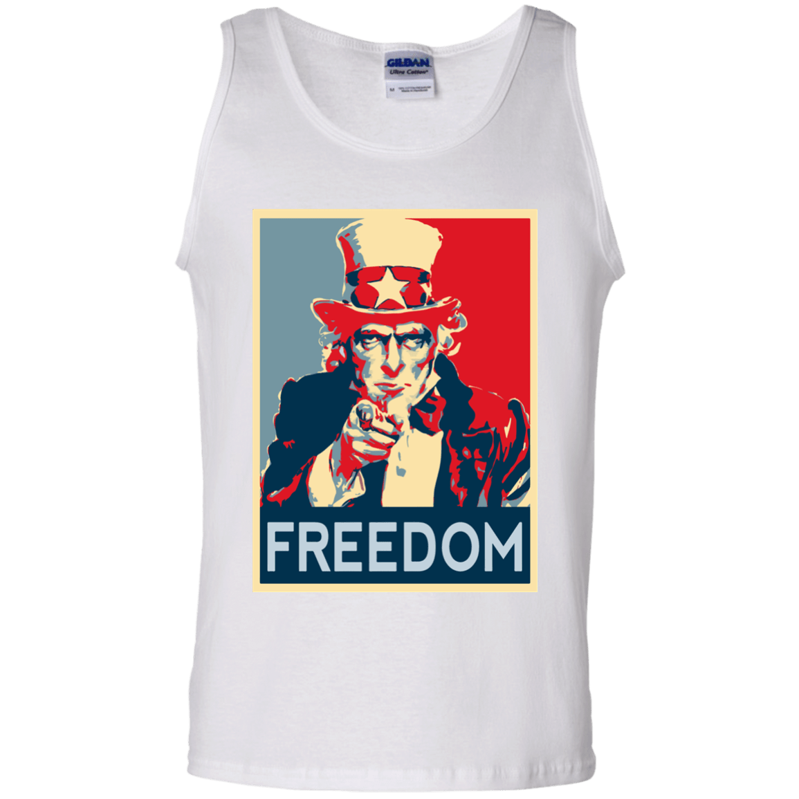T-Shirts White / S Freedom Men's Tank Top