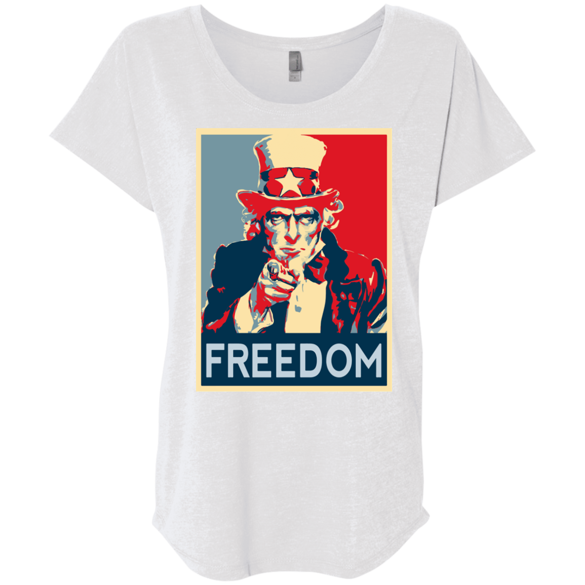 T-Shirts Heather White / X-Small Freedom Triblend Dolman Sleeve