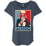 T-Shirts Indigo / X-Small Freedom Triblend Dolman Sleeve