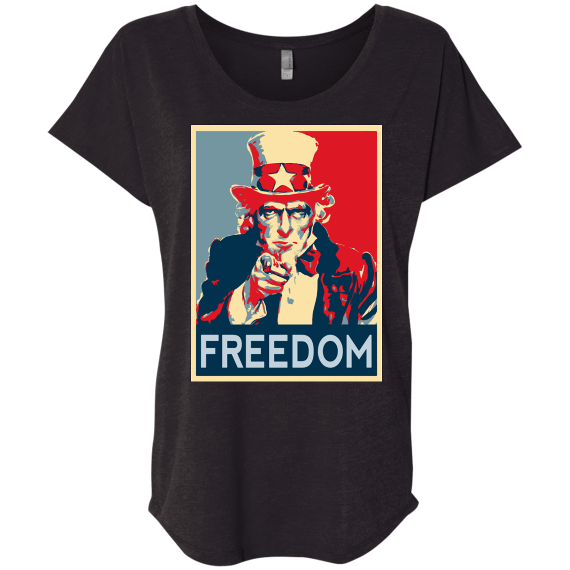 T-Shirts Vintage Black / X-Small Freedom Triblend Dolman Sleeve