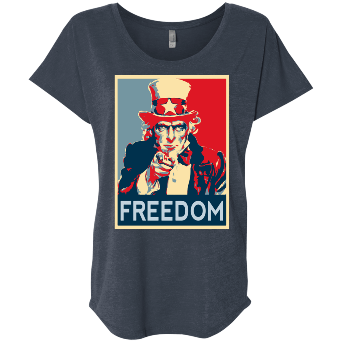 T-Shirts Vintage Navy / X-Small Freedom Triblend Dolman Sleeve