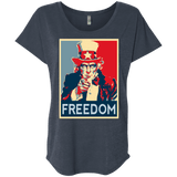 T-Shirts Vintage Navy / X-Small Freedom Triblend Dolman Sleeve