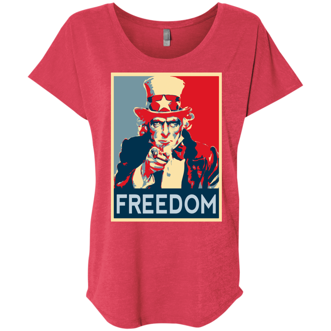 T-Shirts Vintage Red / X-Small Freedom Triblend Dolman Sleeve