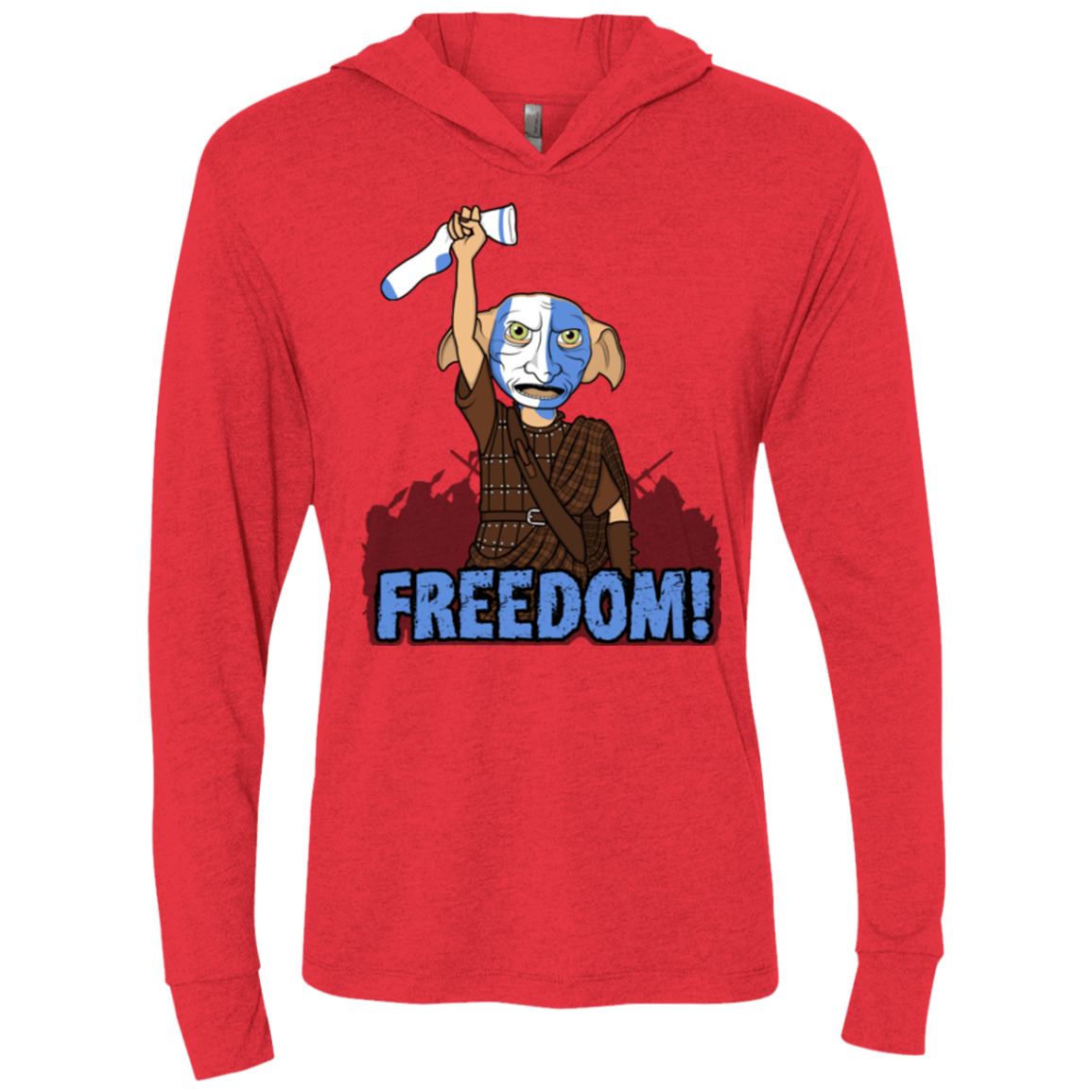 T-Shirts Vintage Red / X-Small Freedom Triblend Long Sleeve Hoodie Tee