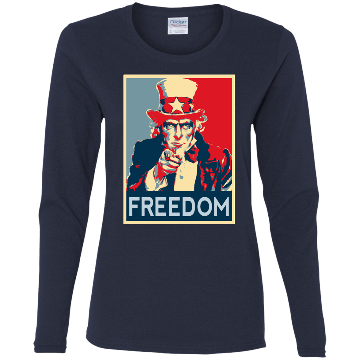 T-Shirts Navy / S Freedom Women's Long Sleeve T-Shirt