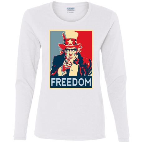 T-Shirts White / S Freedom Women's Long Sleeve T-Shirt