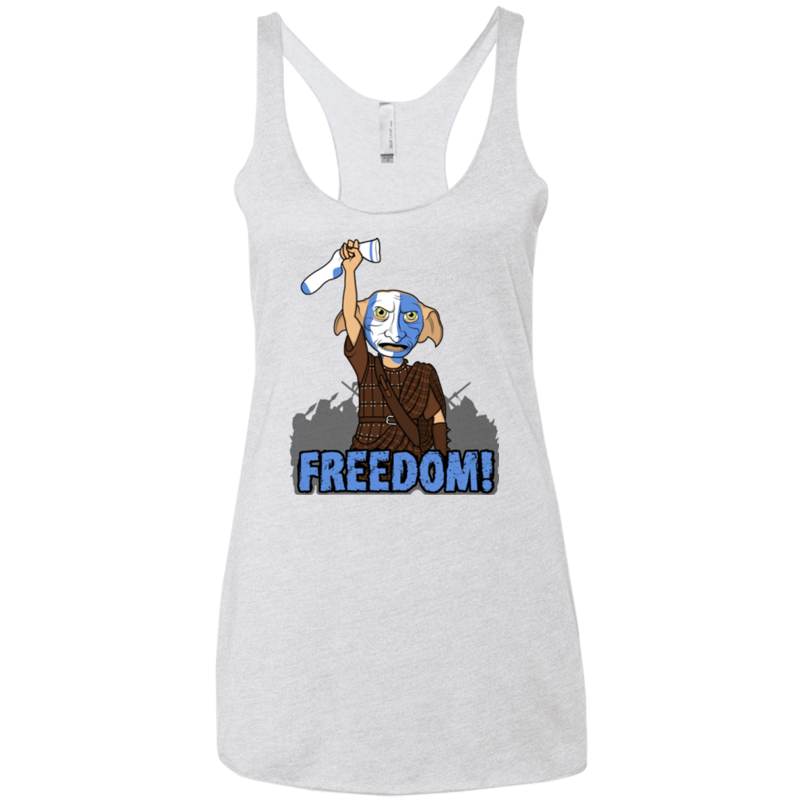 T-Shirts Heather White / X-Small Freedom Women's Triblend Racerback Tank