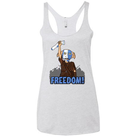 T-Shirts Heather White / X-Small Freedom Women's Triblend Racerback Tank