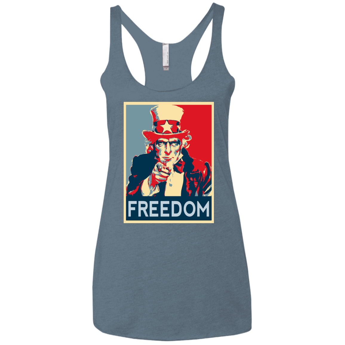T-Shirts Indigo / X-Small Freedom Women's Triblend Racerback Tank
