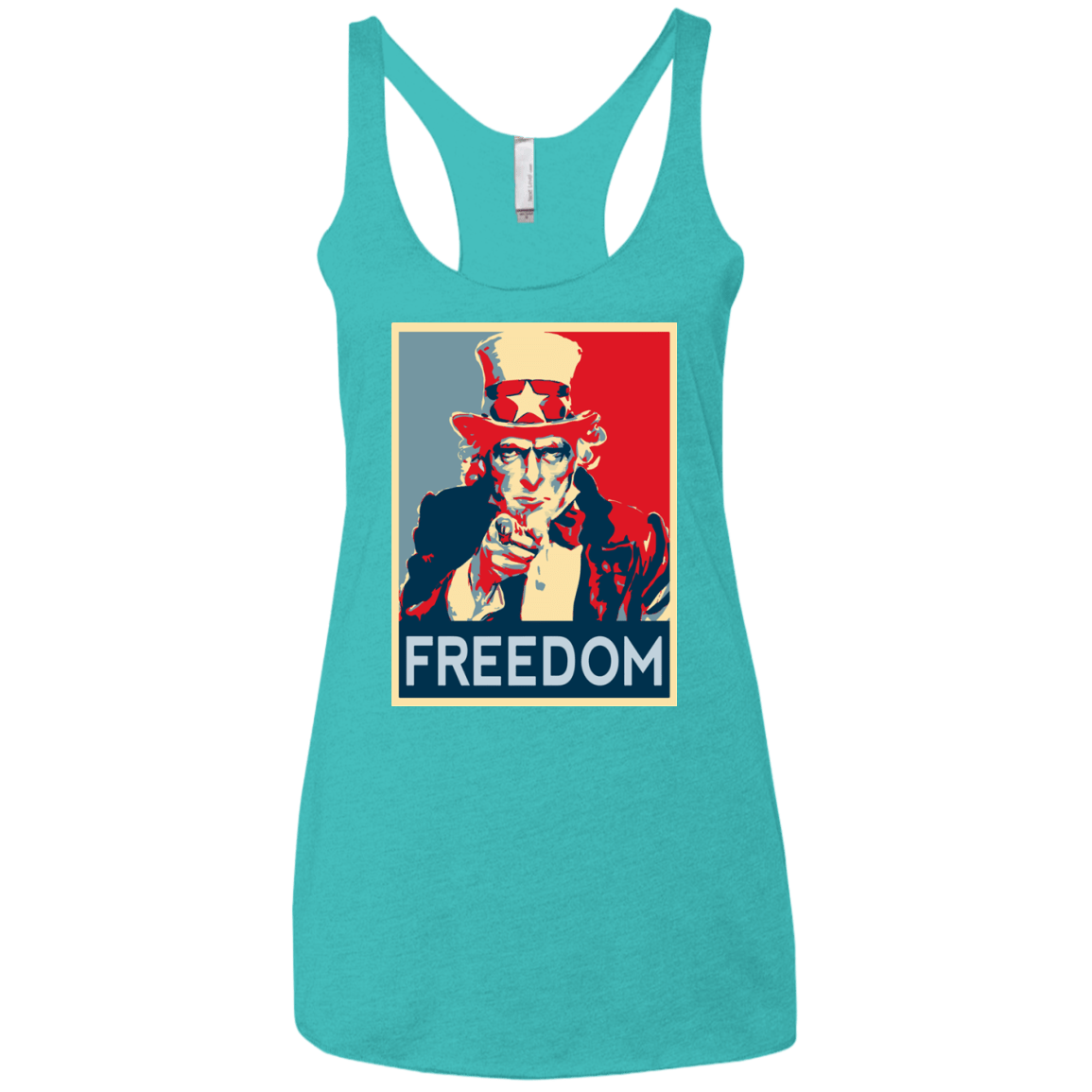 T-Shirts Tahiti Blue / X-Small Freedom Women's Triblend Racerback Tank
