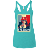 T-Shirts Tahiti Blue / X-Small Freedom Women's Triblend Racerback Tank