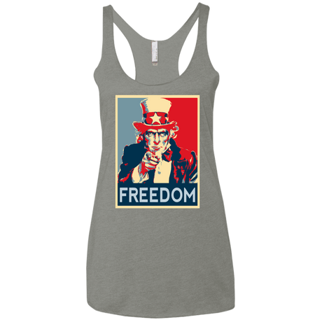T-Shirts Venetian Grey / X-Small Freedom Women's Triblend Racerback Tank
