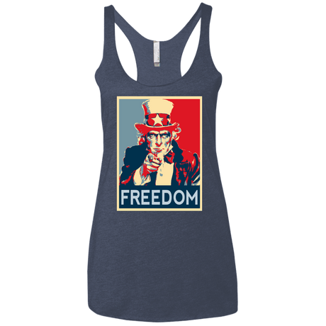 T-Shirts Vintage Navy / X-Small Freedom Women's Triblend Racerback Tank