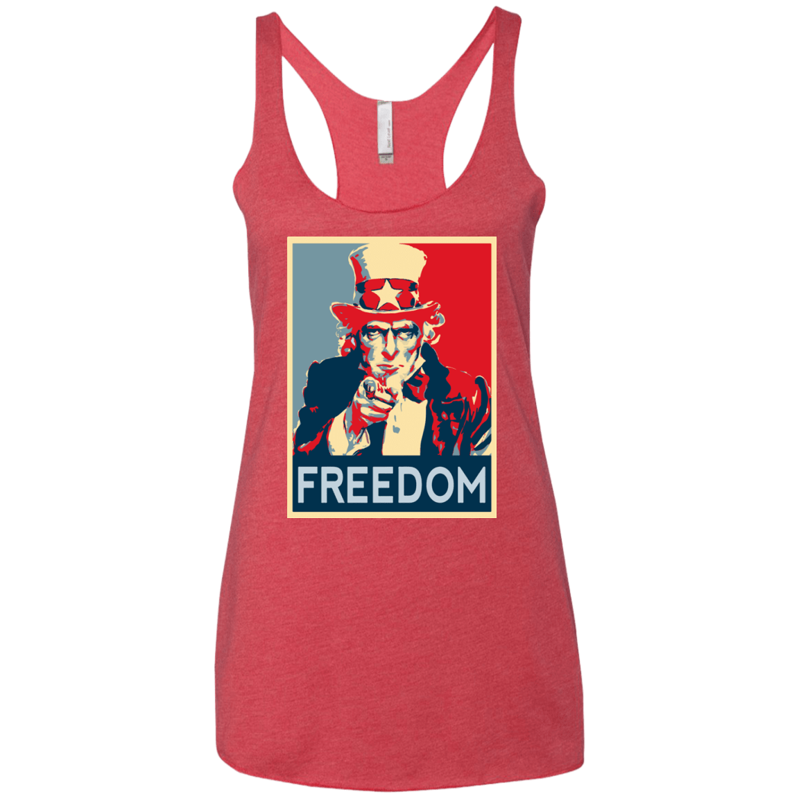 T-Shirts Vintage Red / X-Small Freedom Women's Triblend Racerback Tank