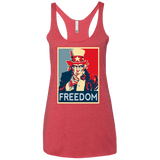 T-Shirts Vintage Red / X-Small Freedom Women's Triblend Racerback Tank