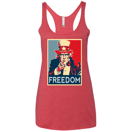 T-Shirts Vintage Red / X-Small Freedom Women's Triblend Racerback Tank