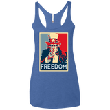 T-Shirts Vintage Royal / X-Small Freedom Women's Triblend Racerback Tank