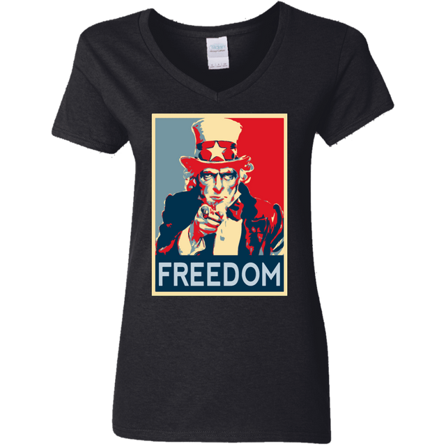 T-Shirts Black / S Freedom Women's V-Neck T-Shirt