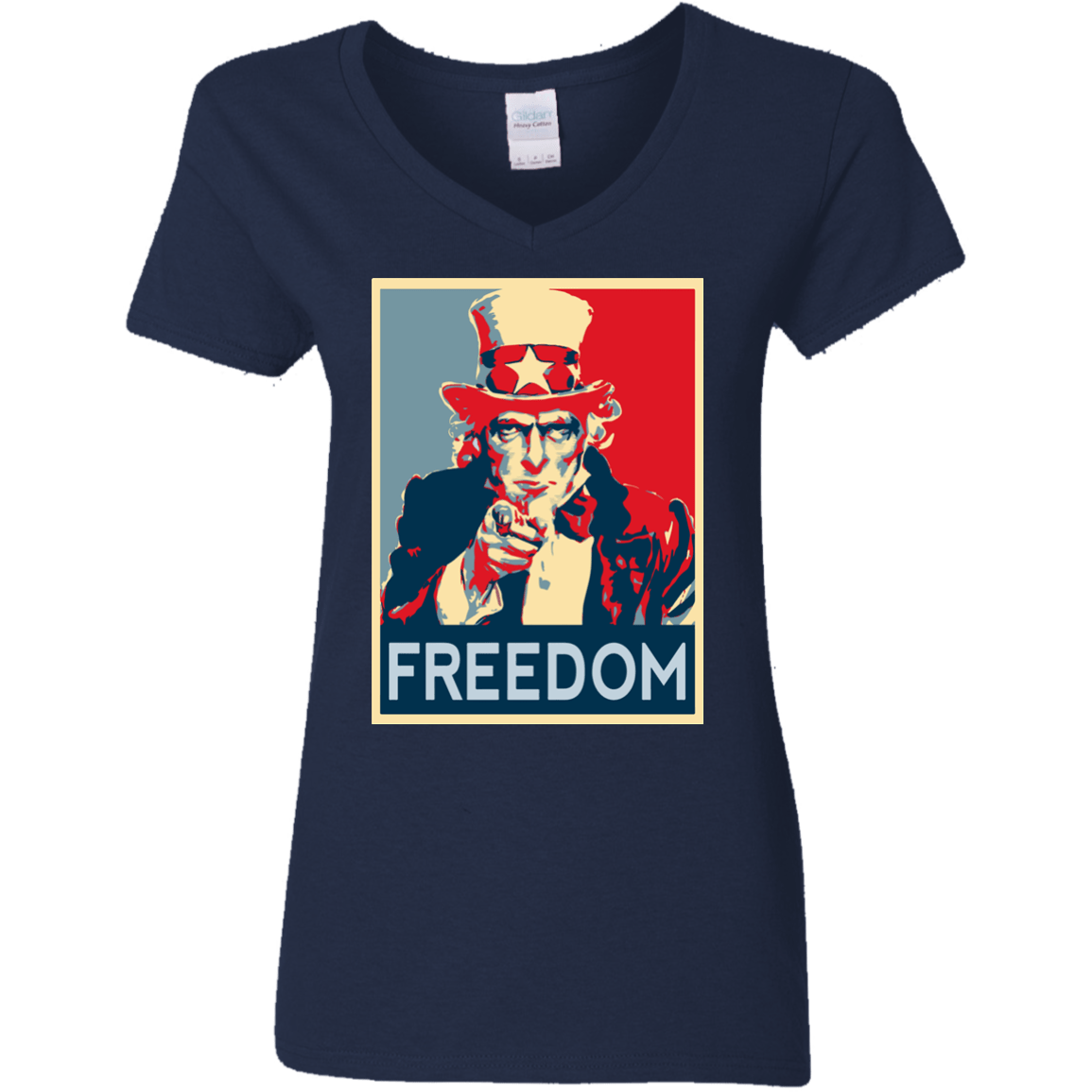 T-Shirts Navy / S Freedom Women's V-Neck T-Shirt