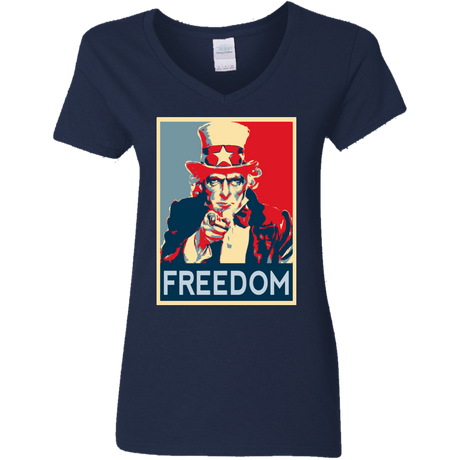 T-Shirts Navy / S Freedom Women's V-Neck T-Shirt