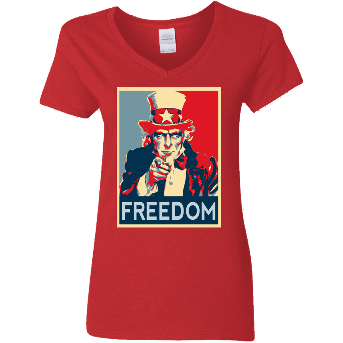 T-Shirts Red / S Freedom Women's V-Neck T-Shirt