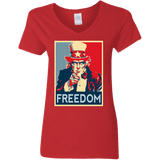 T-Shirts Red / S Freedom Women's V-Neck T-Shirt