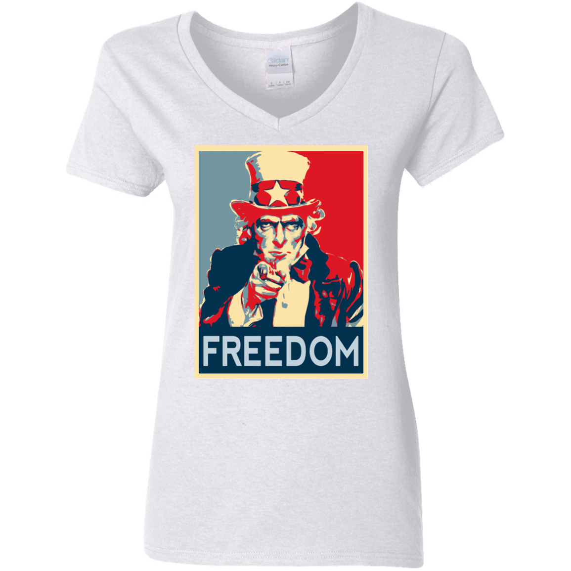 T-Shirts White / S Freedom Women's V-Neck T-Shirt