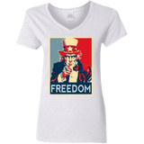 T-Shirts White / S Freedom Women's V-Neck T-Shirt