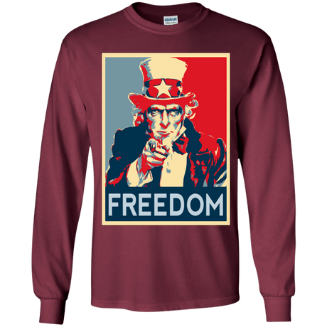 T-Shirts Maroon / YS Freedom Youth Long Sleeve T-Shirt