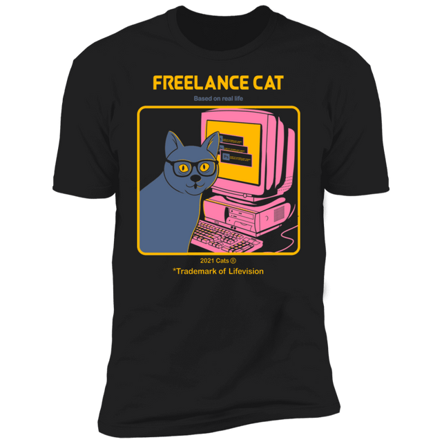 T-Shirts Black / X-Small Freelance Cat Men's Premium T-Shirt