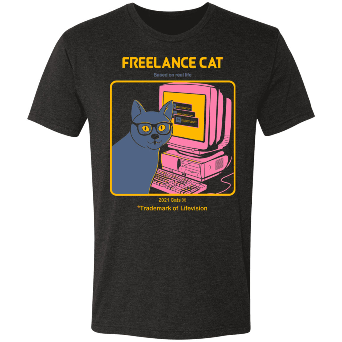 T-Shirts Vintage Black / S Freelance Cat Men's Triblend T-Shirt